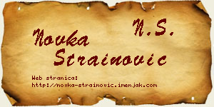 Novka Strainović vizit kartica